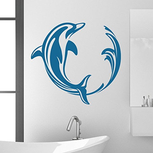 DOLPHIN SEA PORTHOLE Full Colour Wall Sticker Decal Transfer Mural Bathroom Suit DOLPHIN SEA PORTHOLE Full Colour Wall Sticker Decal Transfer Mural Bathroom Suit